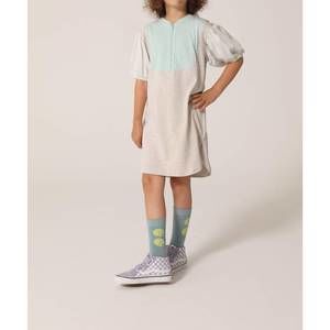 NEW RAQUETTE girl's sports club harbor tee dress in gray/spa blue